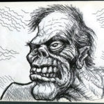 Ink drawing of Frankenstein